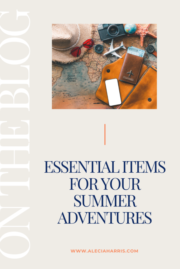 Pinterest Pin about Summer travel essentials
